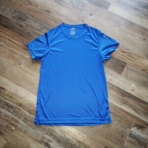 Ladies Medium royal polyester Tee shirt.  NEW royal blue